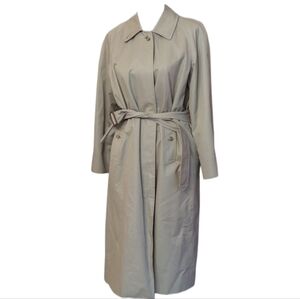 Burberry London Women's Trench Coat Plaid Interior Tan Beige Size 10 Petite